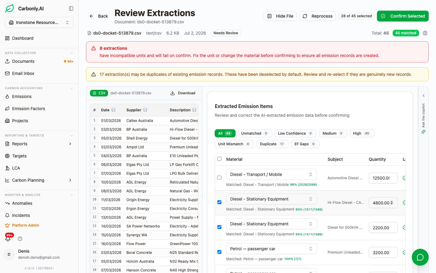 The AI Document Extraction Workflow in Carbonly: A Screenshot-Led Walkthrough